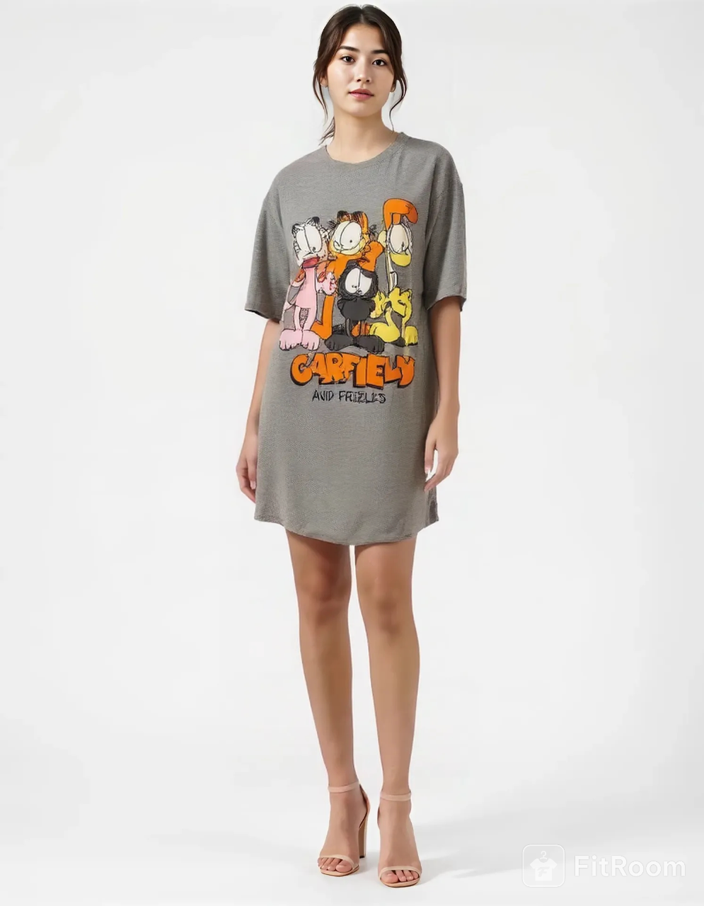 Women Over Size Nightshirt GARFIELD (Gray)