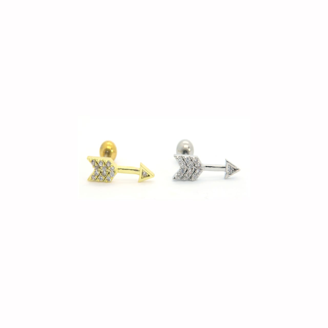 The arrow bar ball earrings
