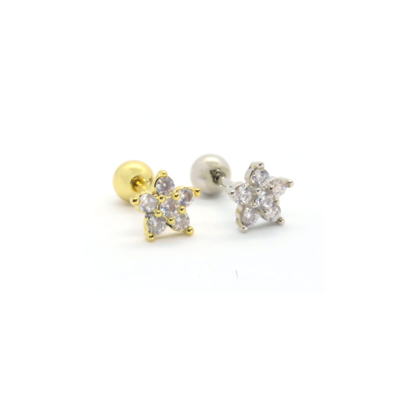 Star bar ball earrings (  piercing )