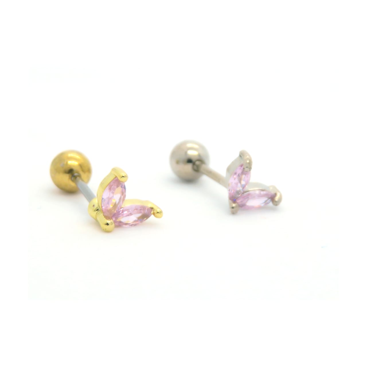The butterfly bar ball earrings ( piercing )