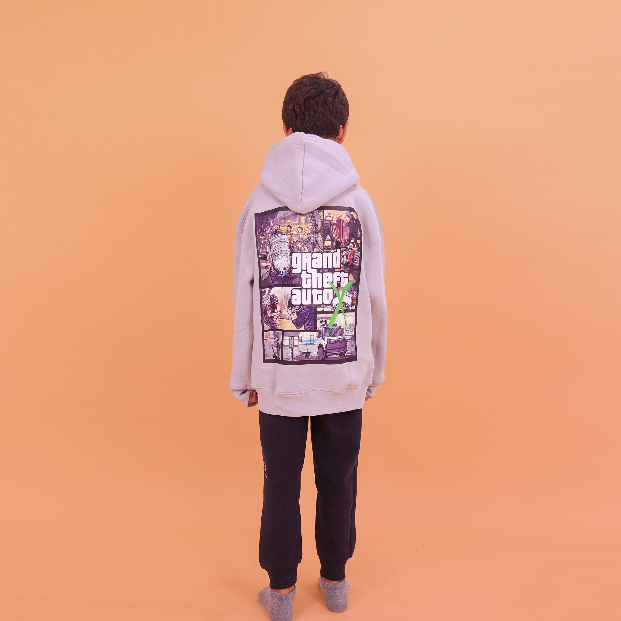 Boys Hoodie Wasted Padded (Gray)