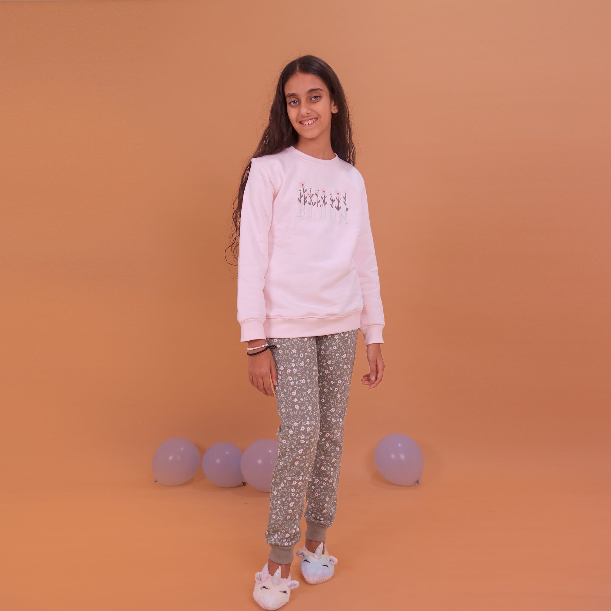 Girls Pajamas Padded Cotton (Pink)