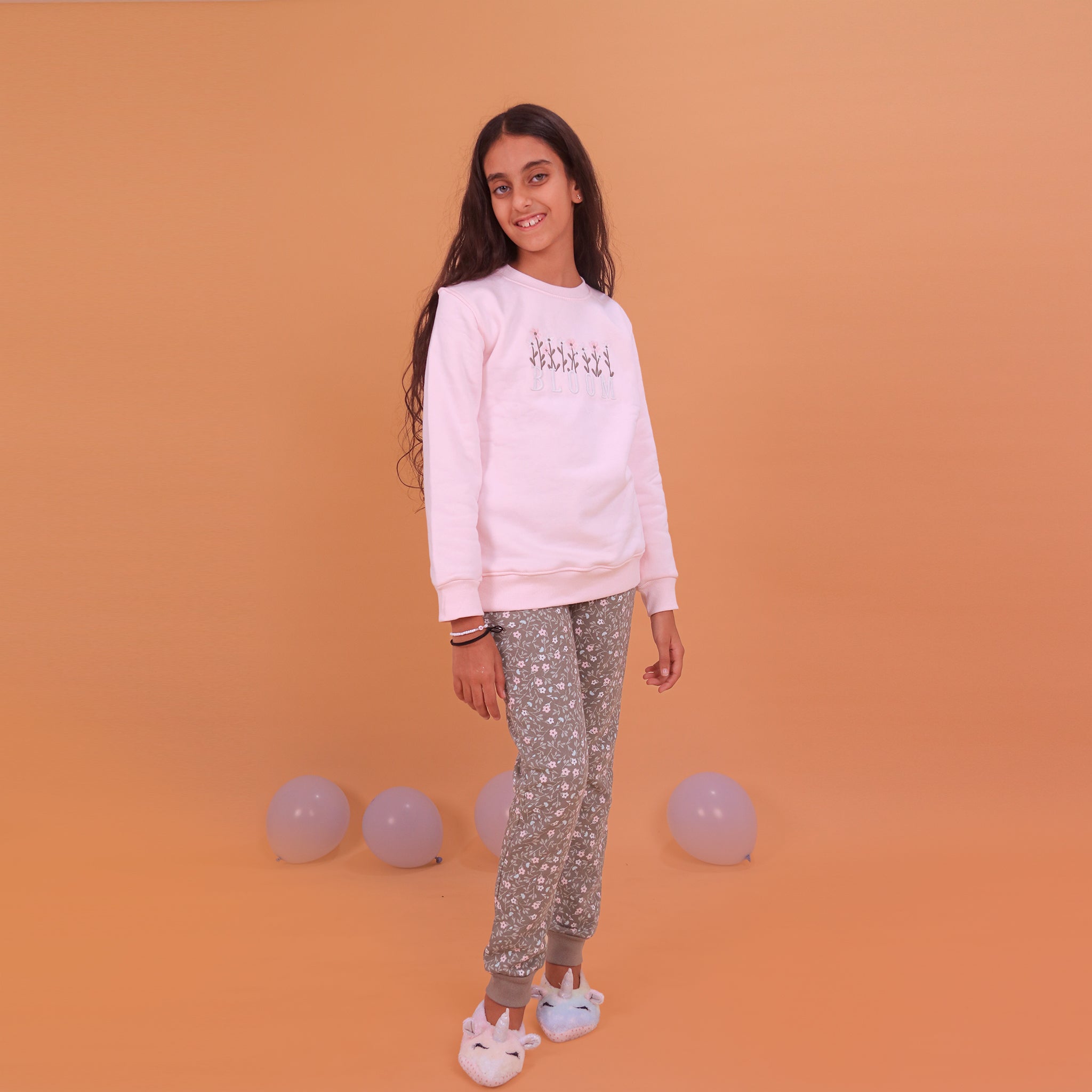 Girls Pajamas Padded Cotton (Pink)