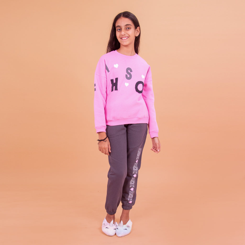 Girls Pajamas Padded Cotton (Pink)