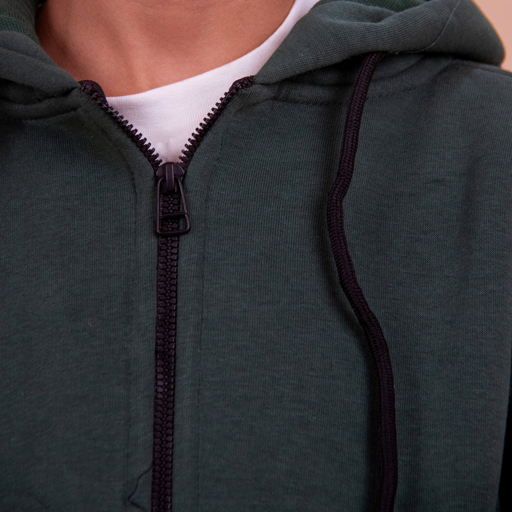 Kids Unisex Sweatshirt zip-up Basic (Olive)