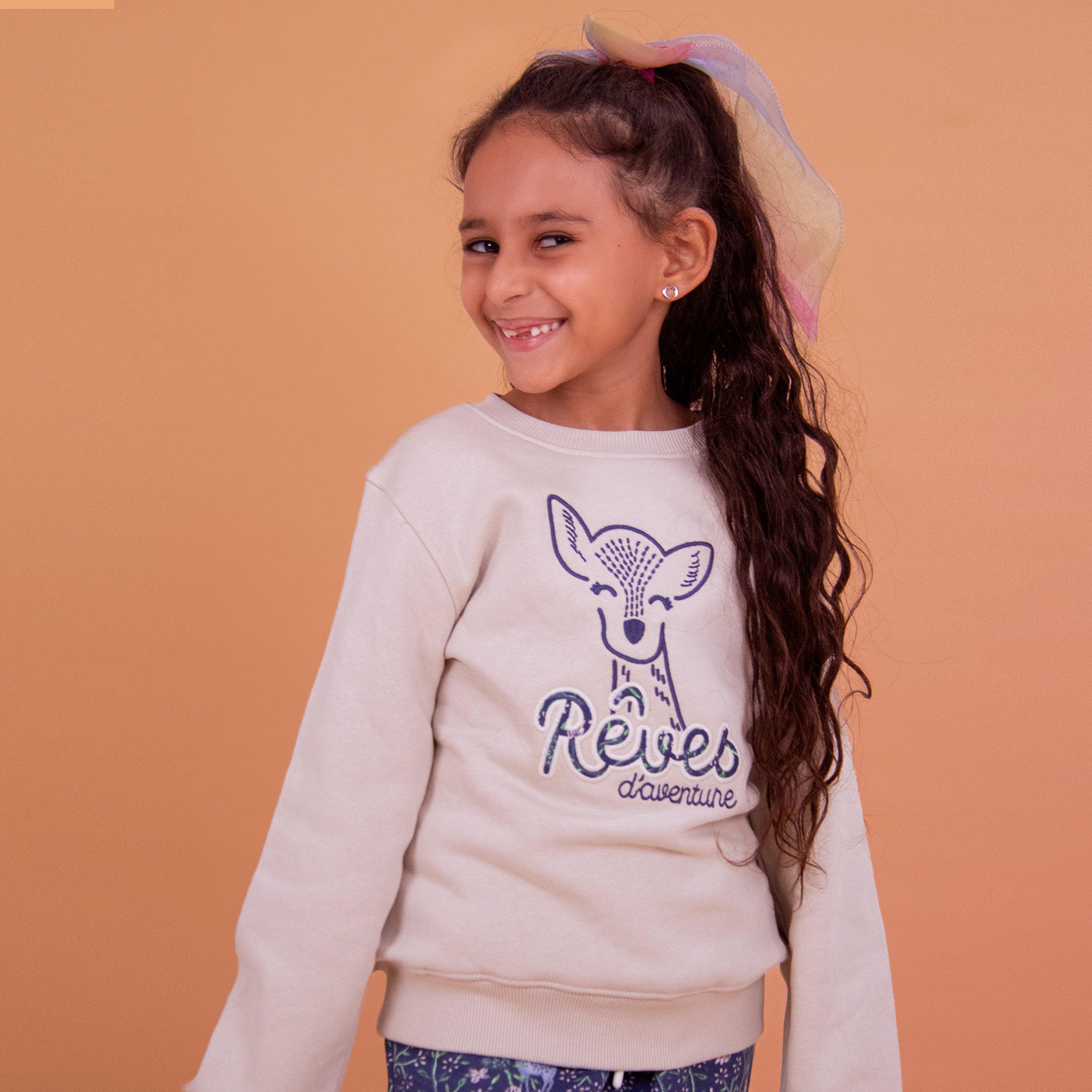 Girls Pajamas Padded Cotton (Beige)