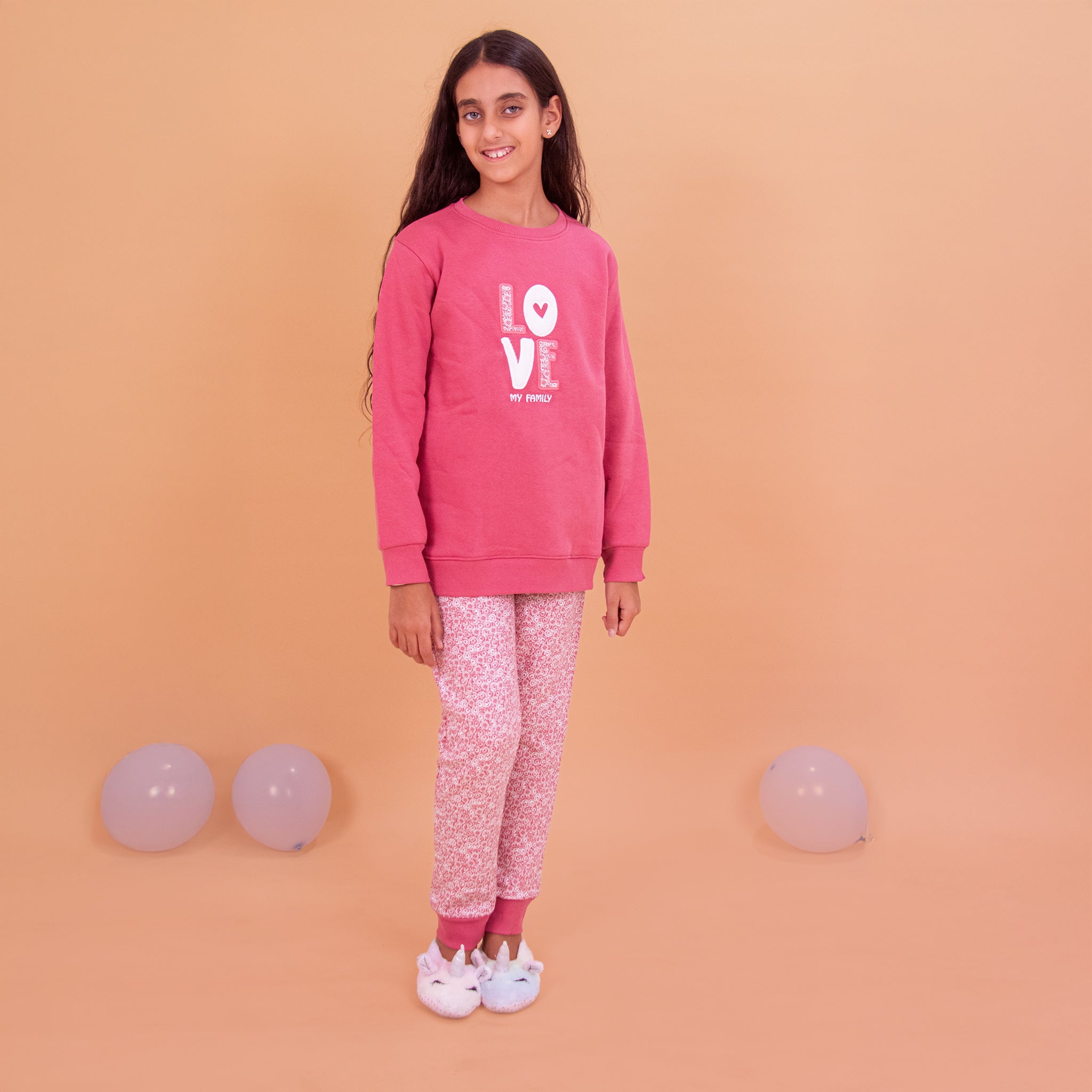 Girls Pajamas Padded Cotton (Pink)