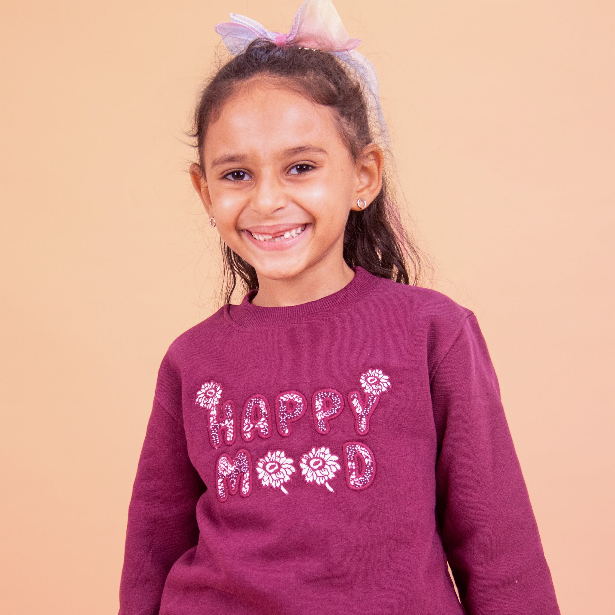 Girls Pajamas Padded Cotton (Burgandy)