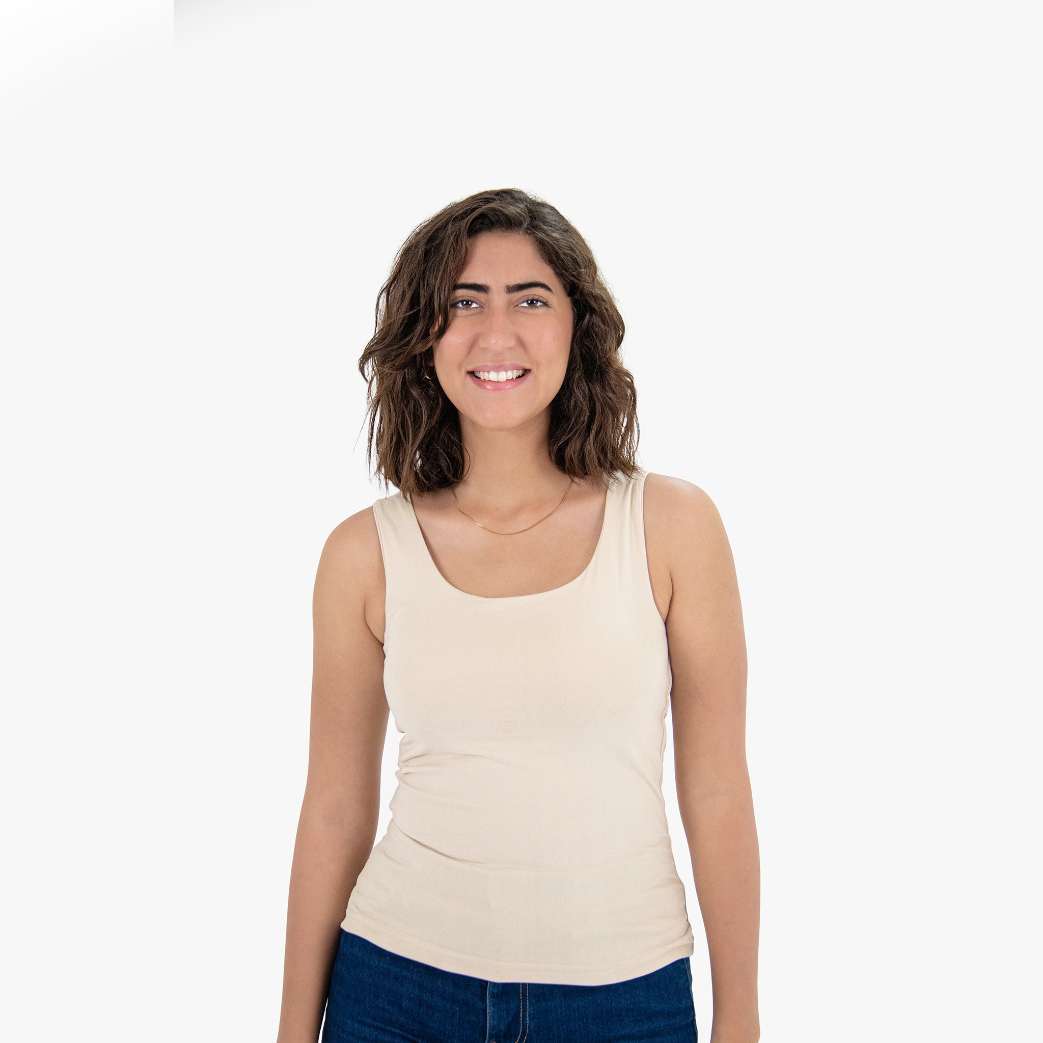 Women Top Zara (Polyamide)-(Beige)