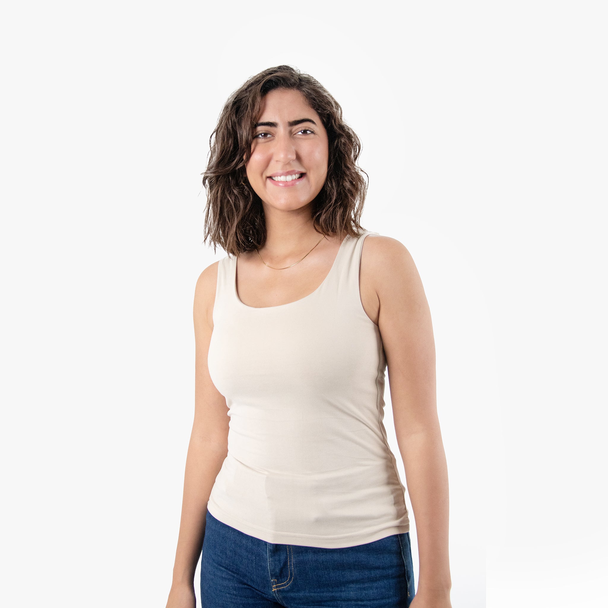 Women Top Zara (Polyamide)-(Beige)