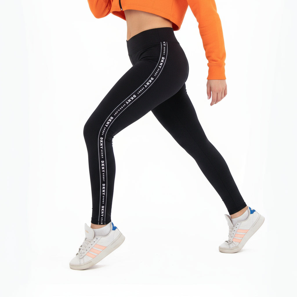 women Sports Elastic Waist Leggings DKNY (Black)