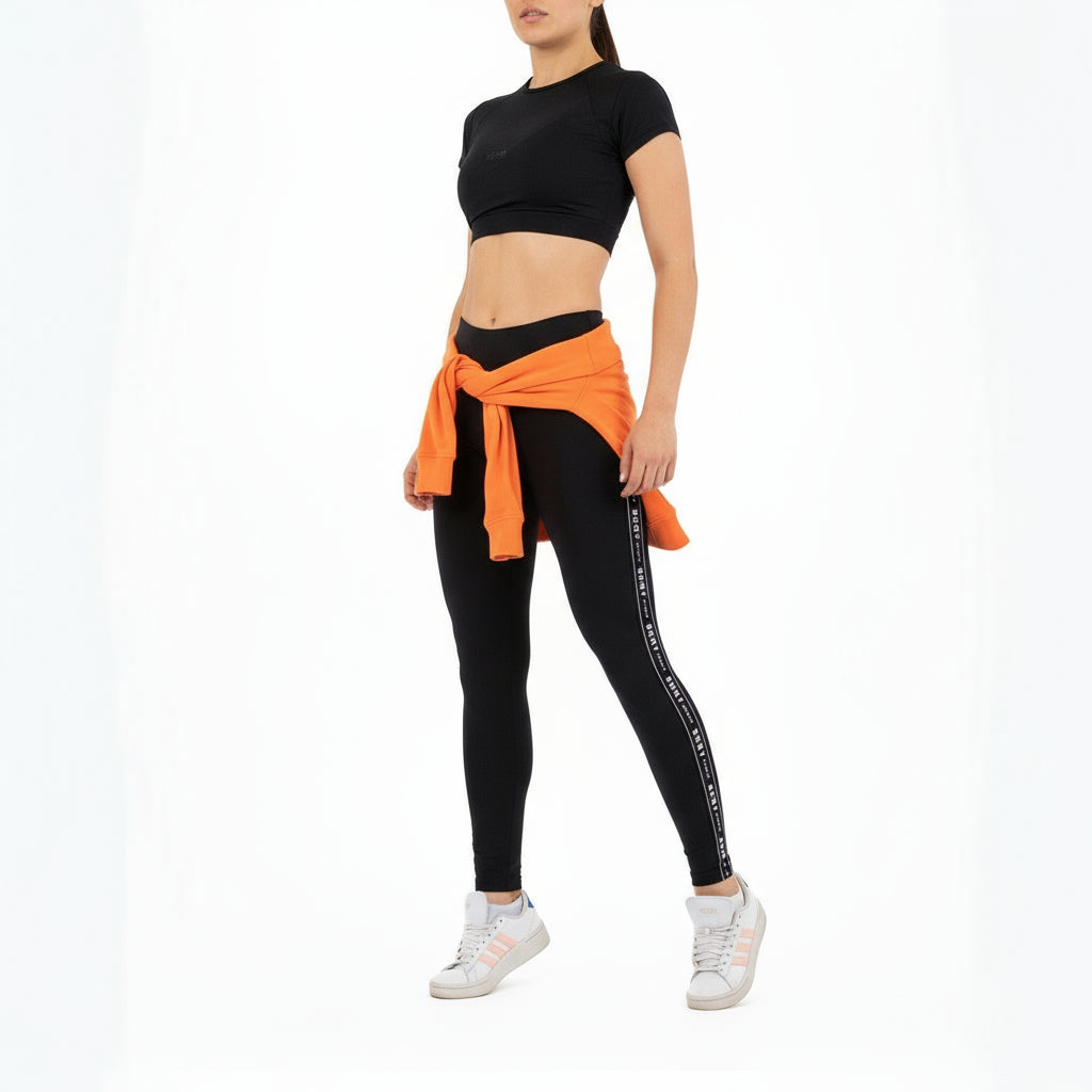 women Sports Elastic Waist Leggings DKNY (Black)