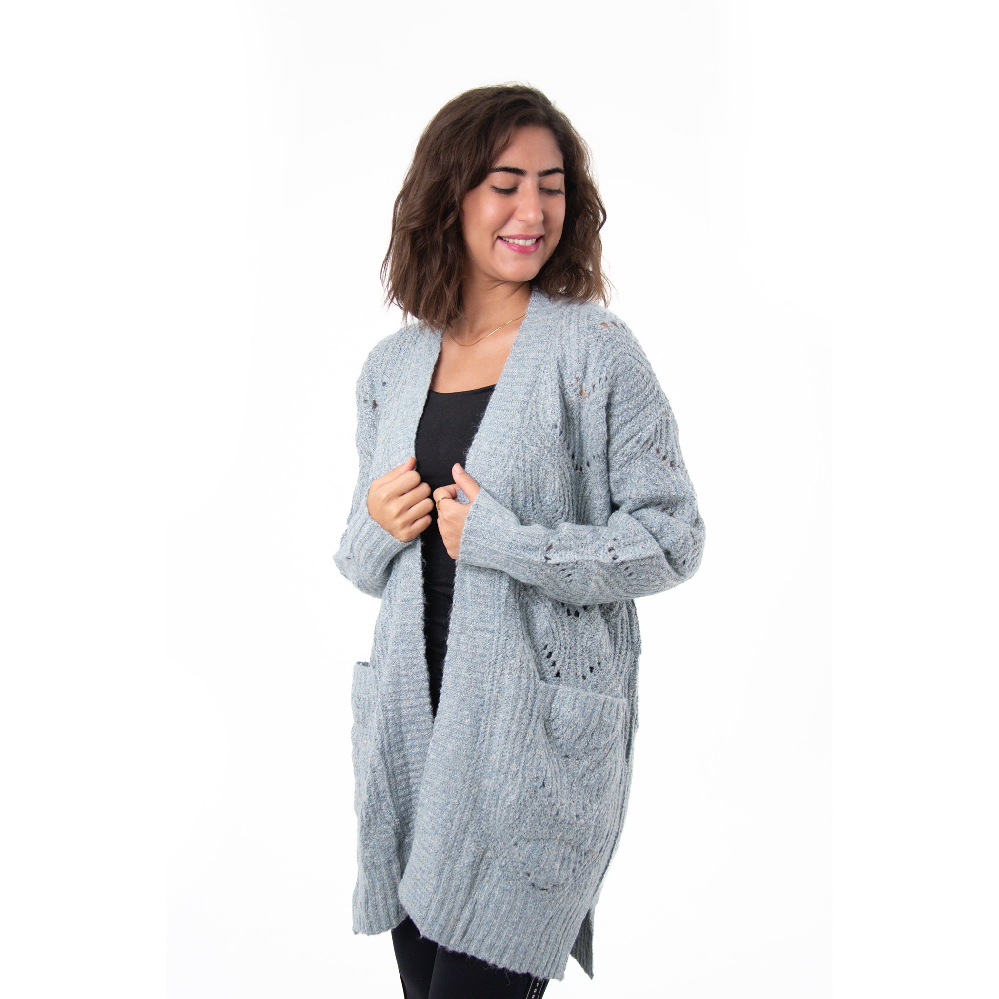 Women Cardigan Wool (Baby Blue)
