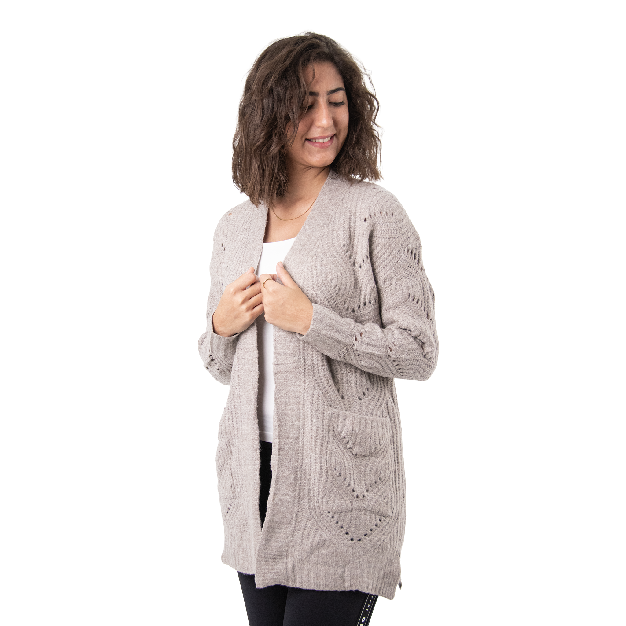 Women Cardigan Wool (Beige)