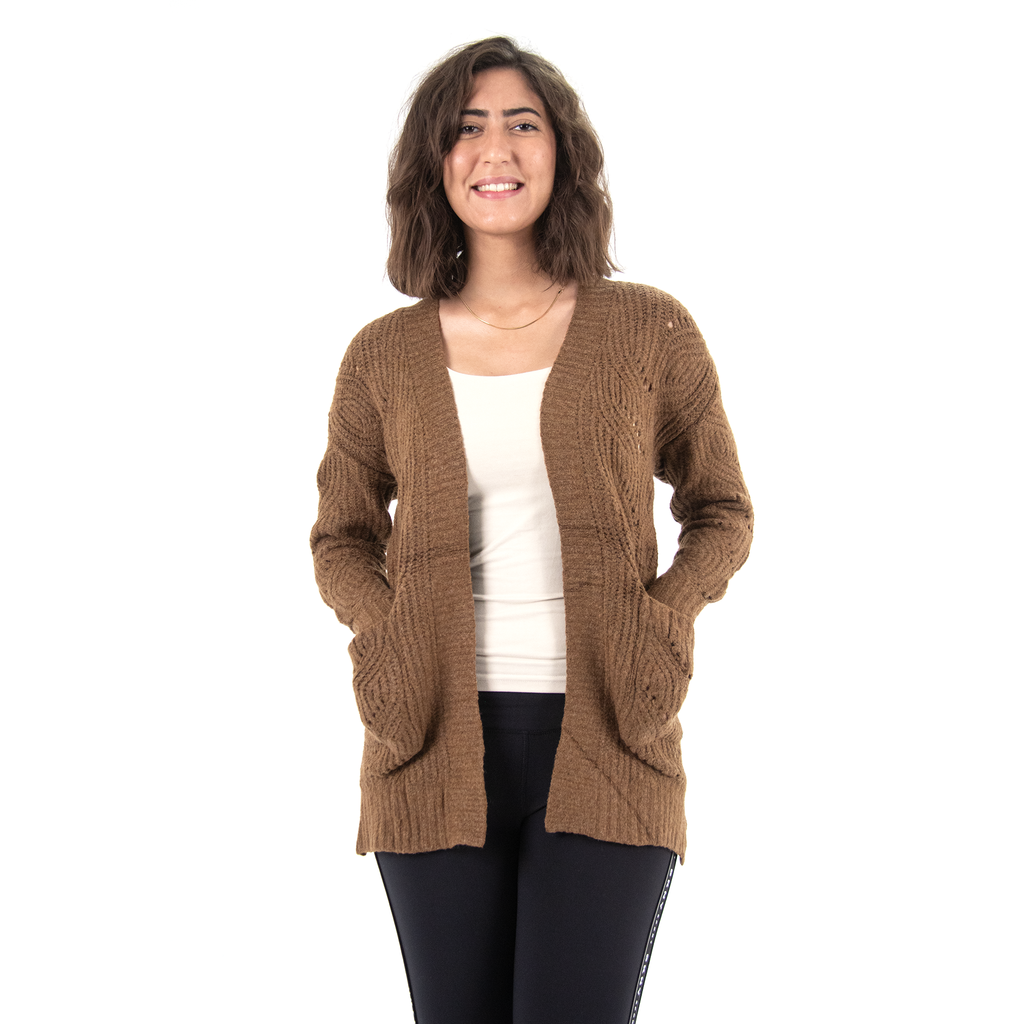 Women Cardigan Wool (Brown)