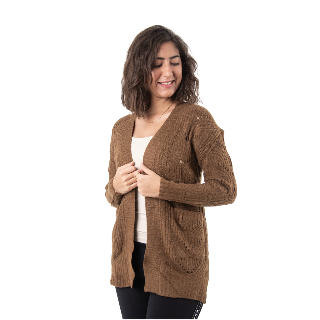 Women Cardigan Wool (Brown)