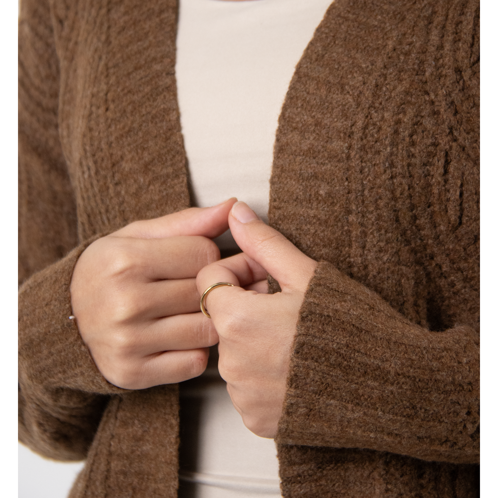 Women Cardigan Wool (Brown)