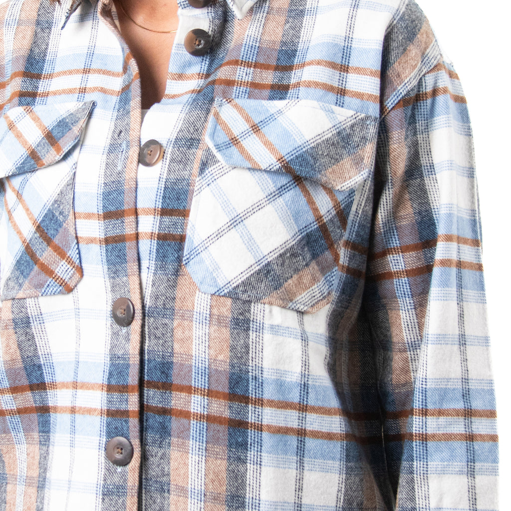 Women Check Gogh Shirt with Pocket Square