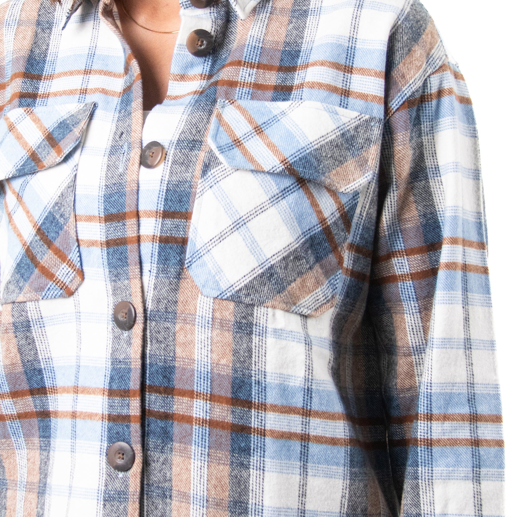 Women Check Gogh Shirt with Pocket Square