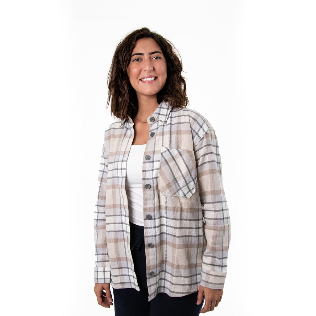 Women Check Gogh Shirt with Pocket Square