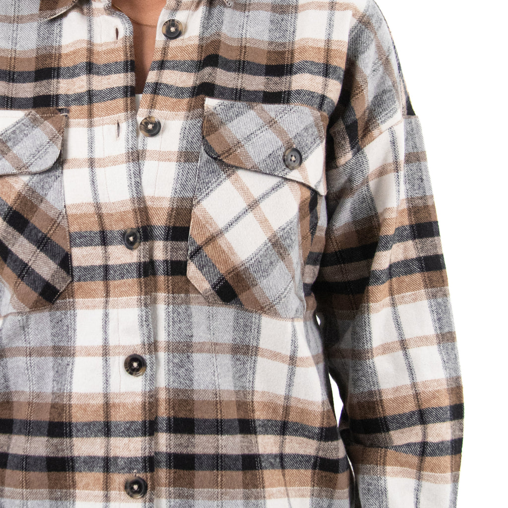 Women Check Gogh Shirt with Pocket Square