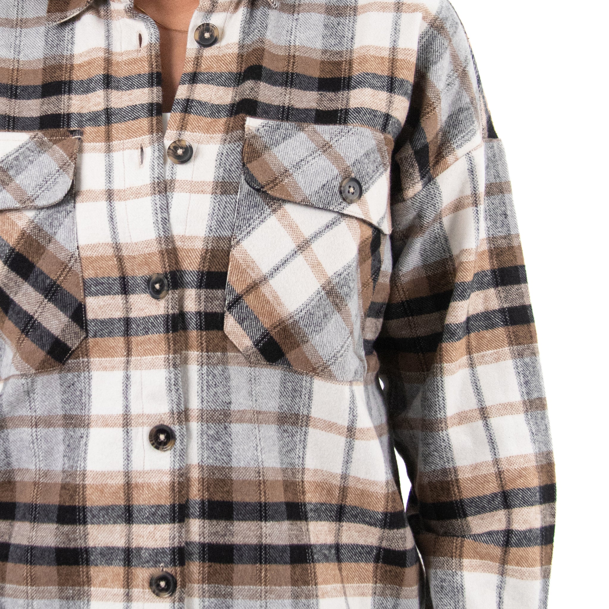 Women Check Gogh Shirt with Pocket Square