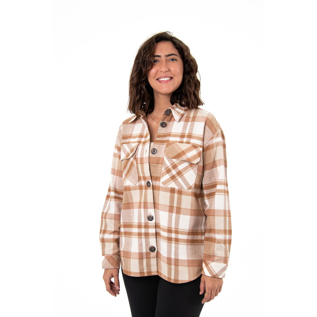 Women Check Gogh Shirt with Pocket Square