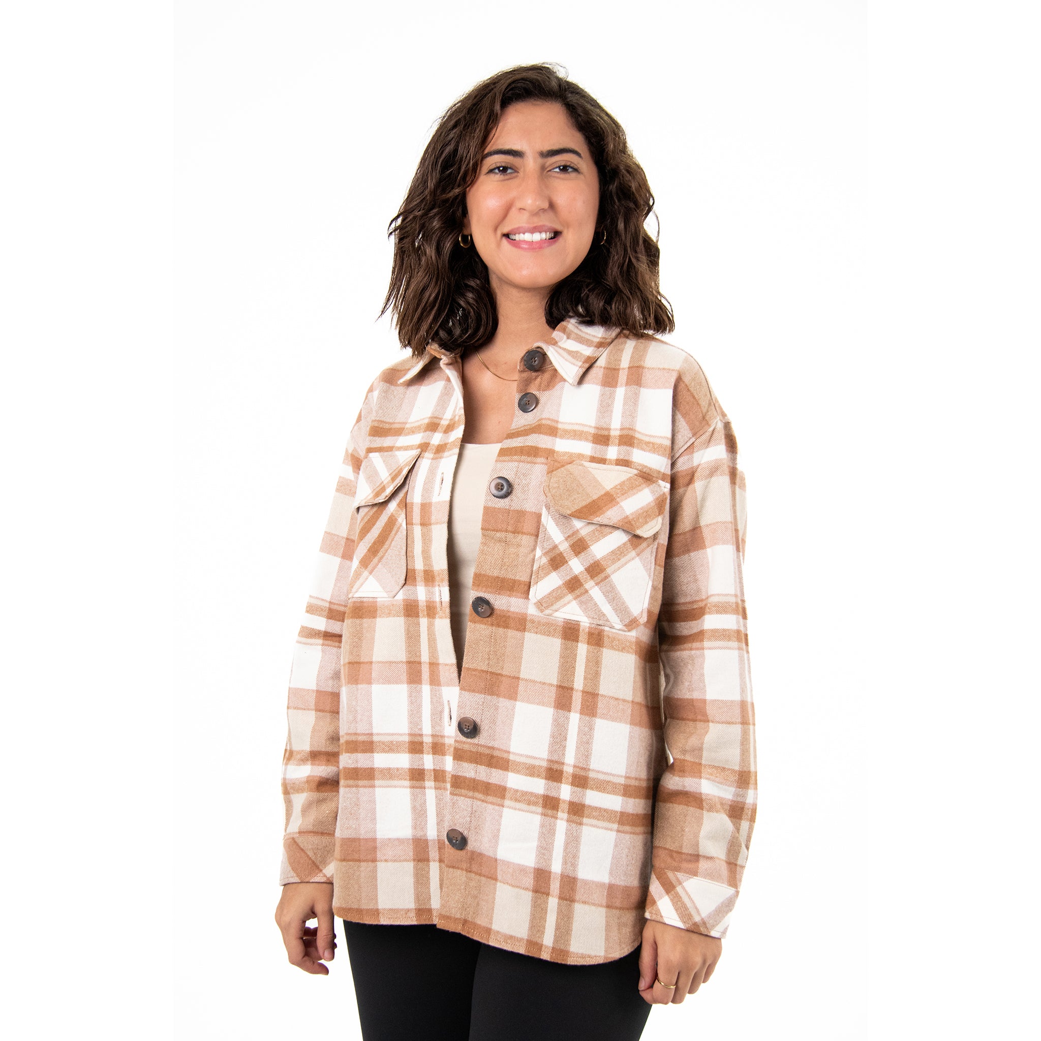 Women Check Gogh Shirt with Pocket Square