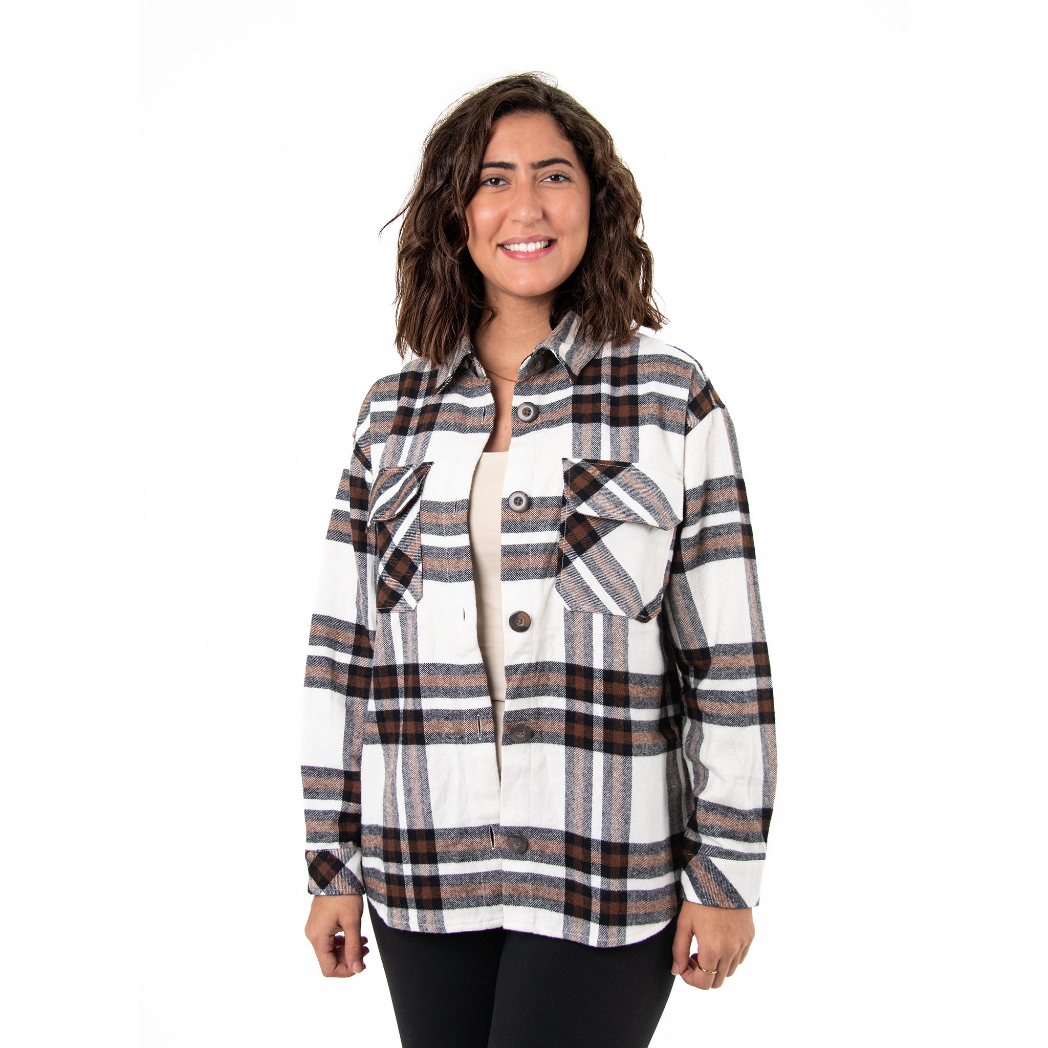 Women Check Gogh Shirt with Pocket Square