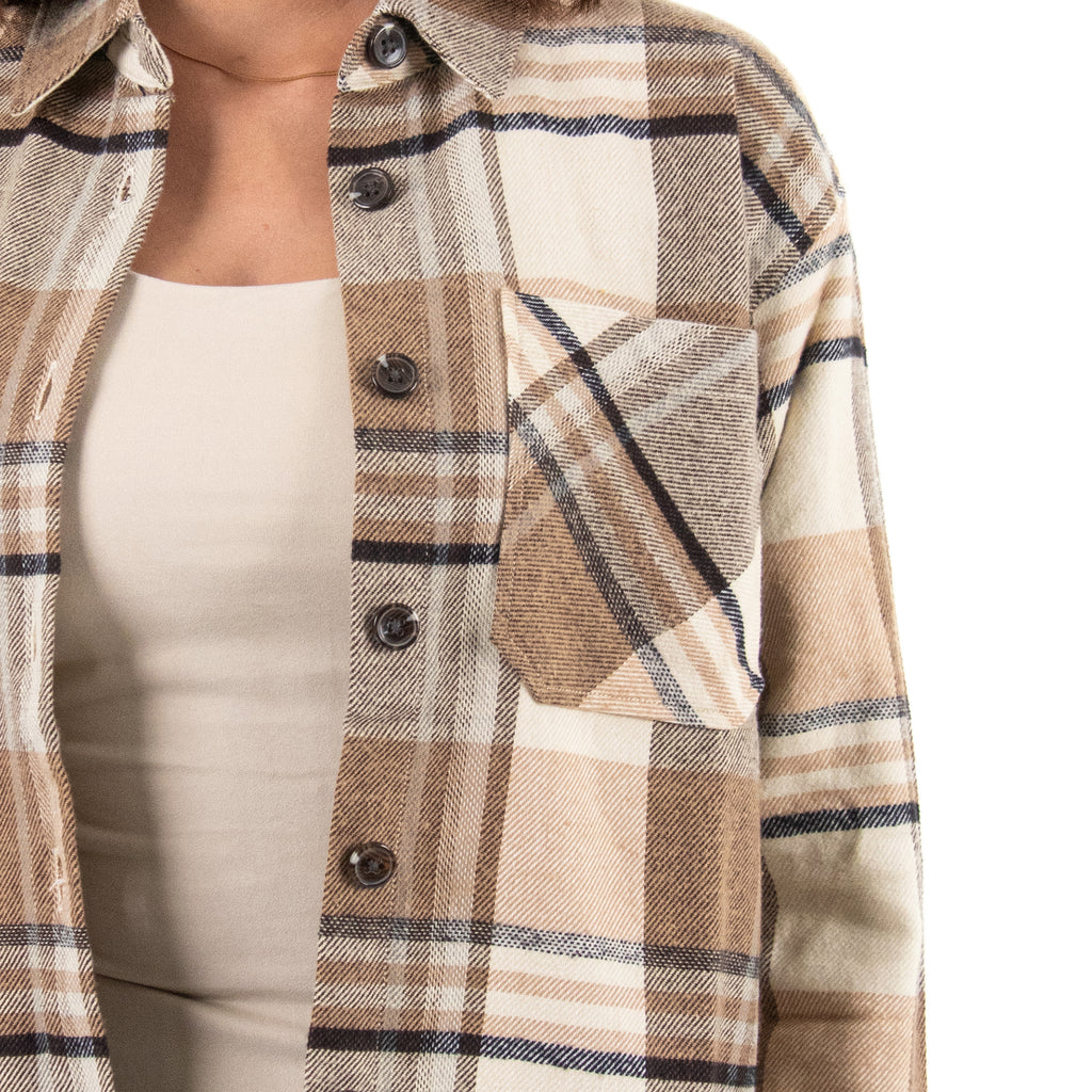 Women Check Gogh Shirt with Pocket Square