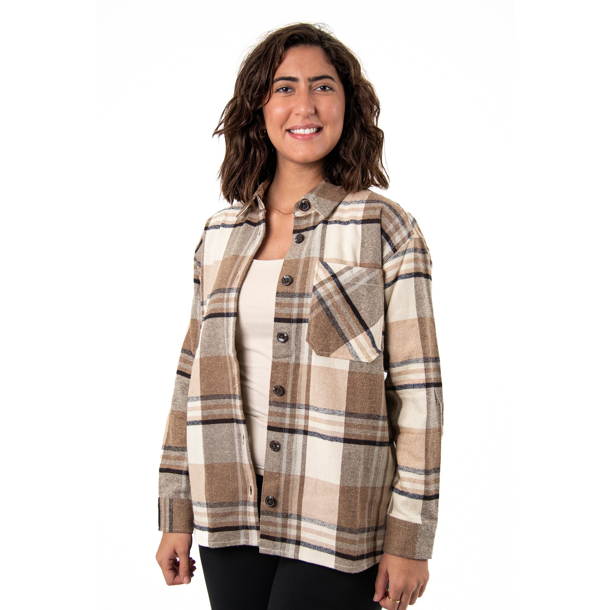 Women Check Gogh Shirt with Pocket Square