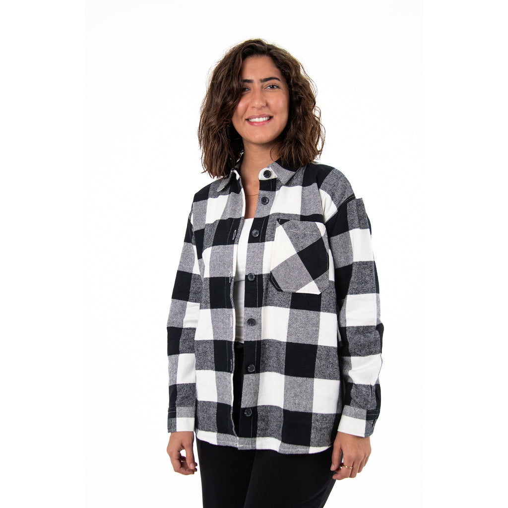 Women Check Gogh Shirt with Pocket Square