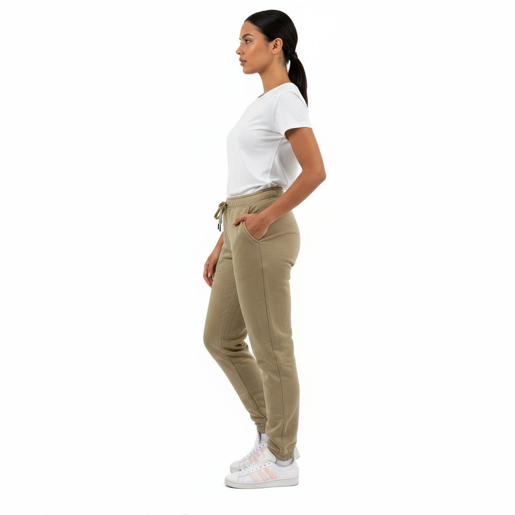 Women Pants Zara Padded Melton (Beige)