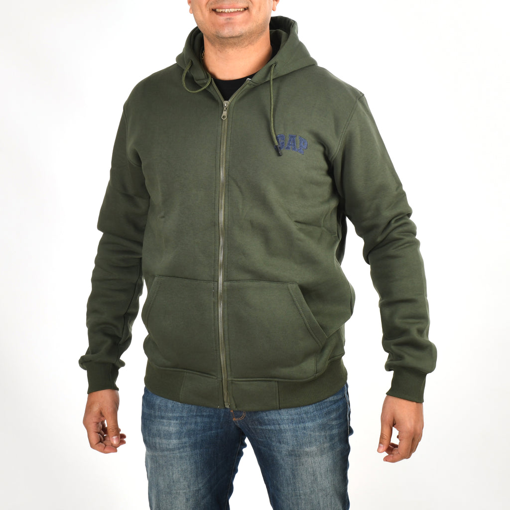 Men Gap Zipper Sweatshirt Padded (Olive)
