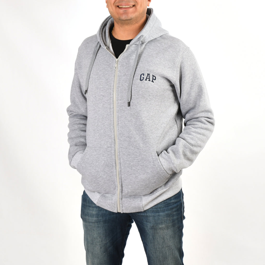 Men Gap Zipper Sweatshirt Padded (Gray)
