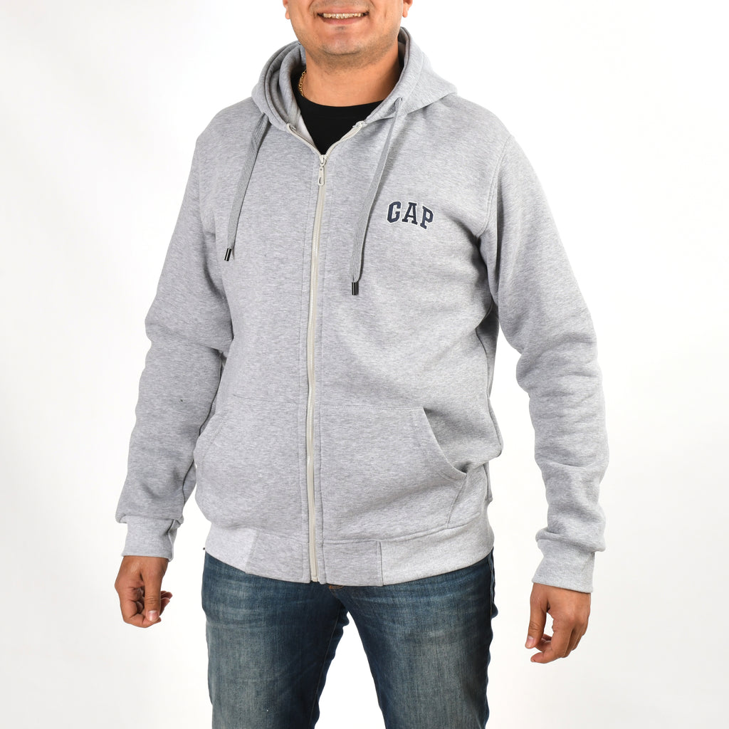 Men Gap Zipper Sweatshirt Padded (Gray)