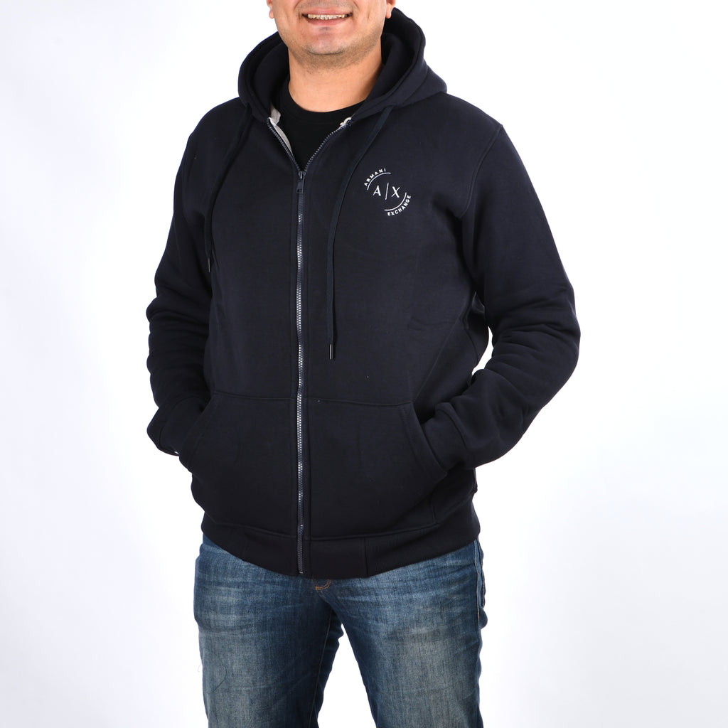 Men A/X Zipper Sweatshirt Padded (Dark Blue)