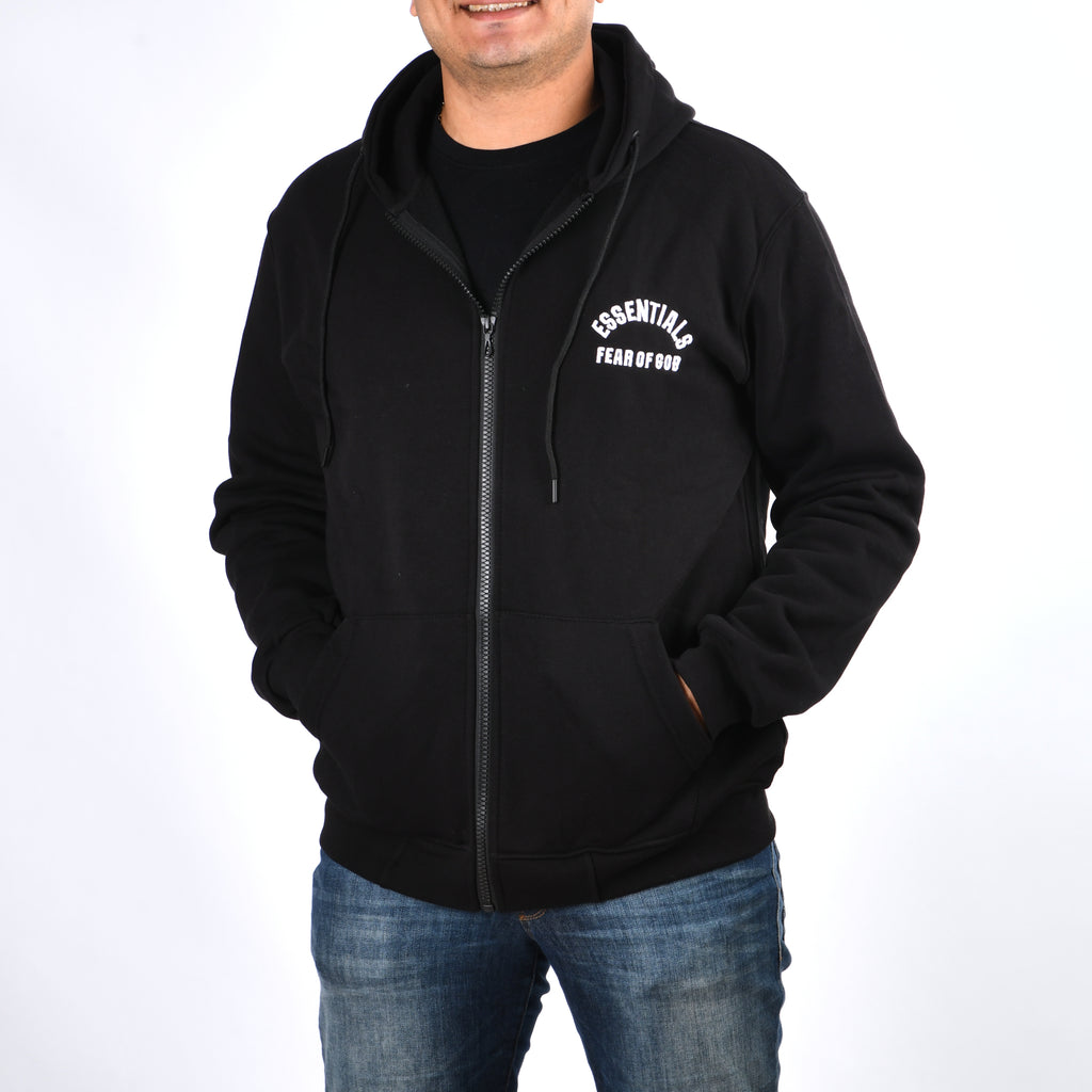 Men Pull&Bear Zipper Sweatshirt Padded (Black)