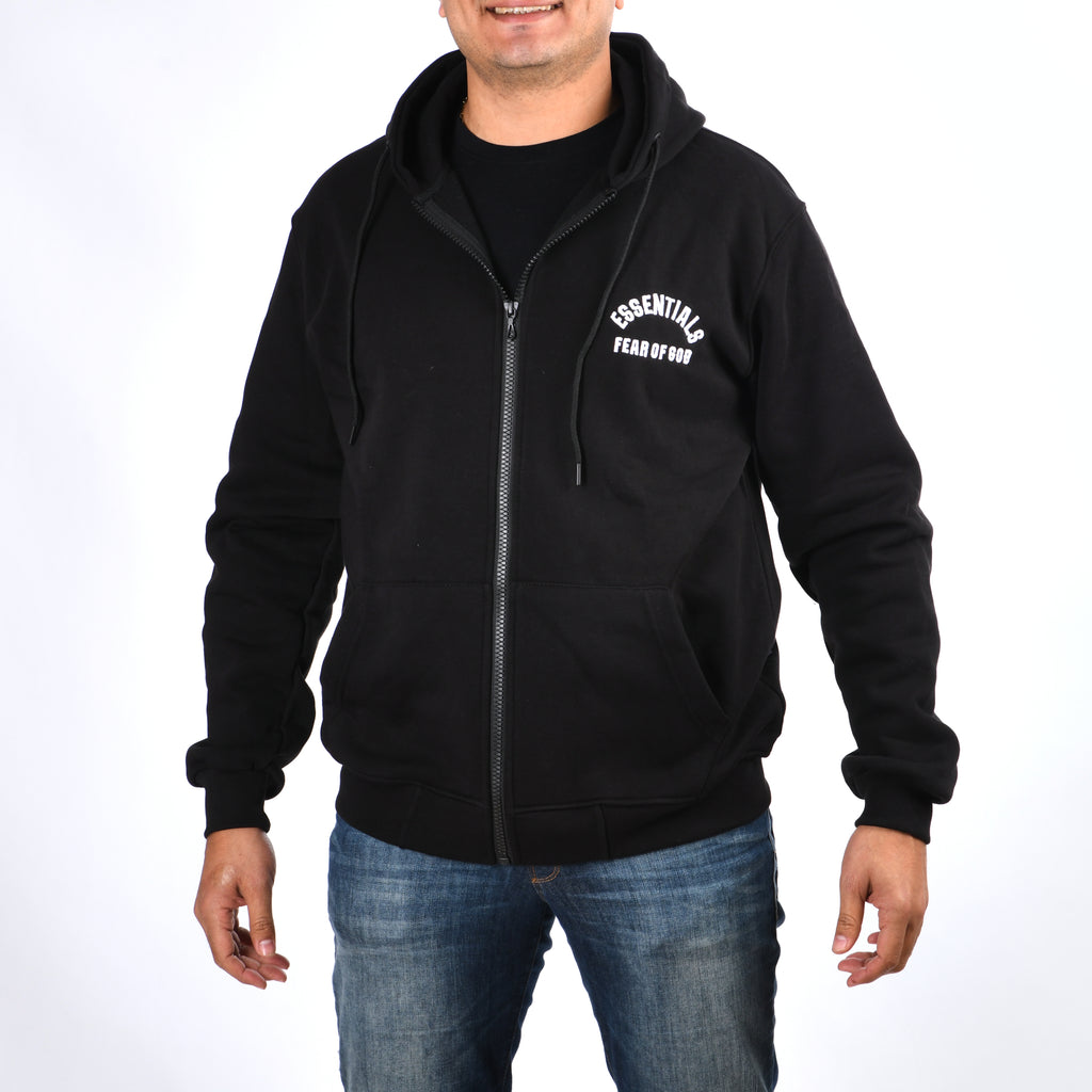 Men Pull&Bear Zipper Sweatshirt Padded (Black)