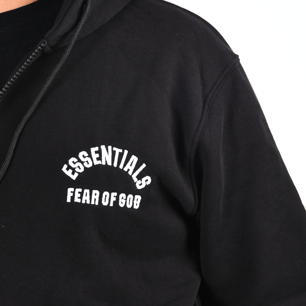 Men Pull&Bear Zipper Sweatshirt Padded (Black)