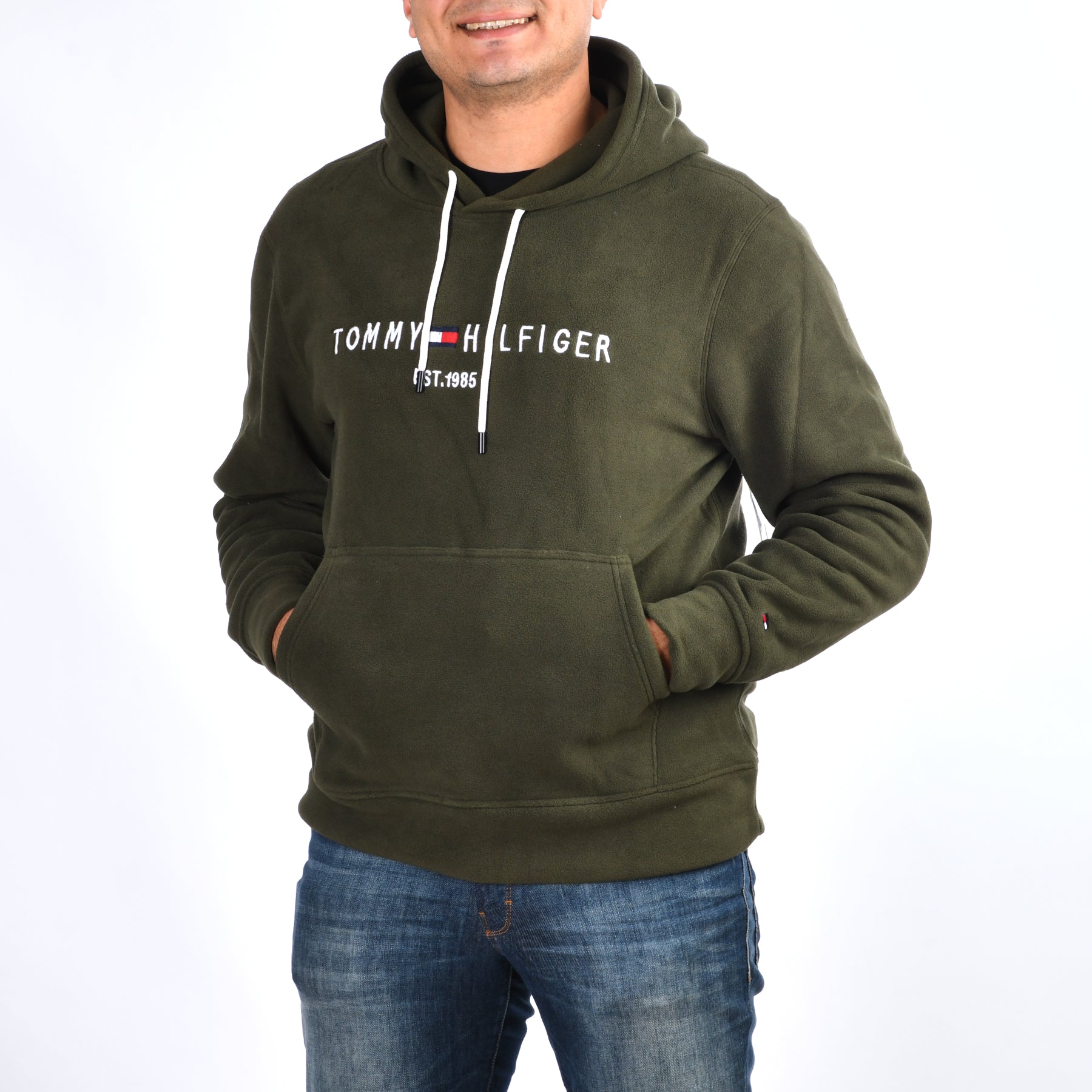 Men Hoodie Fleece Tommy (Olive)
