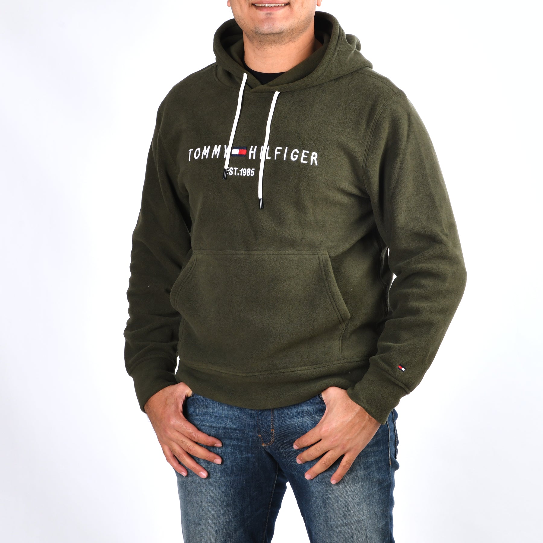 Men Hoodie Fleece Tommy (Olive)