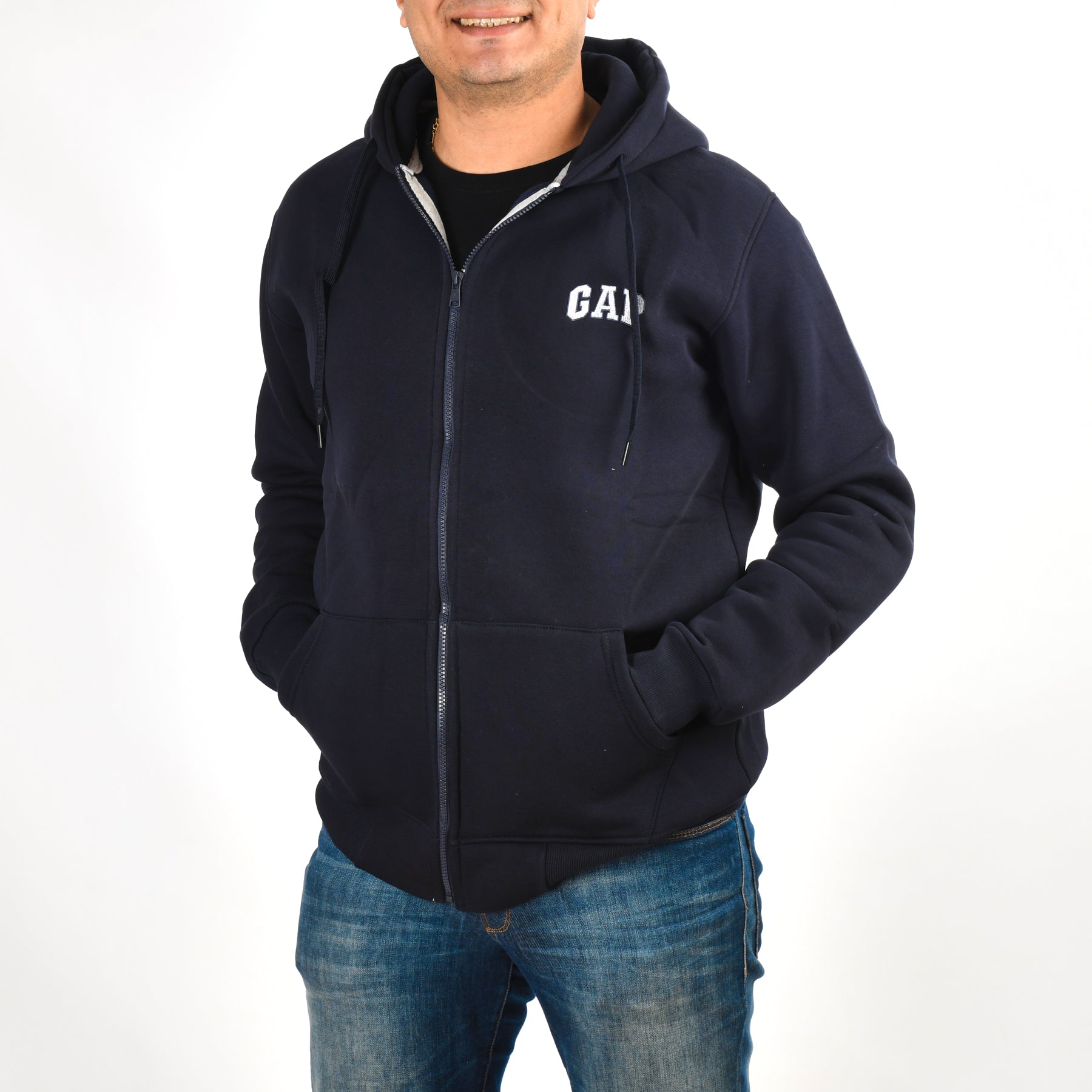 Men Gap Zipper Sweatshirt Padded (Dark Blue)