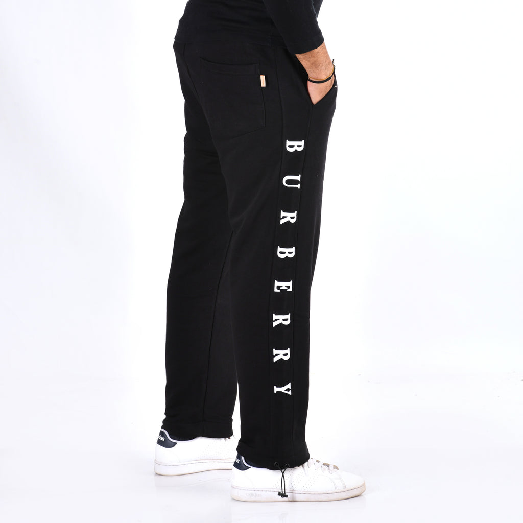 Men Cotton Relaxed Fit Pants Burberry (Black)