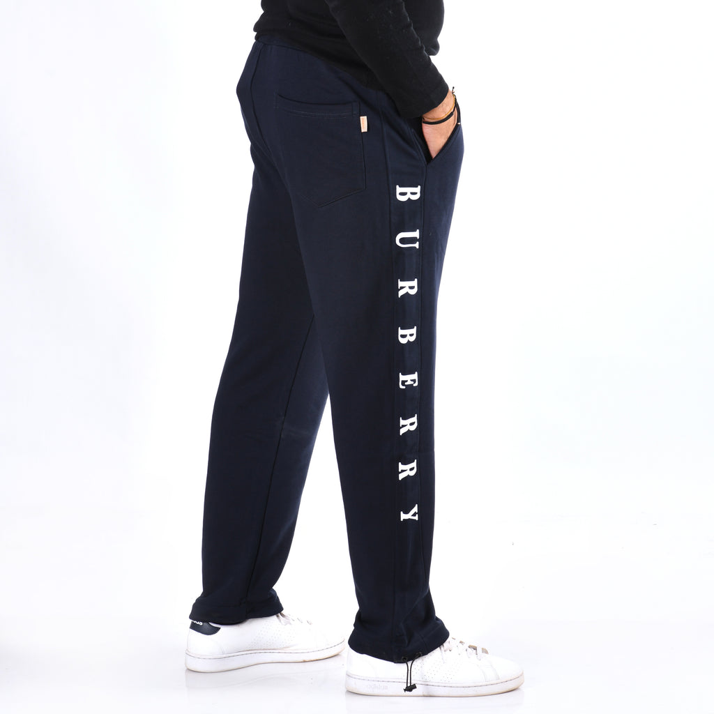 Men Cotton Relaxed Fit Pants Burberry (Blue)