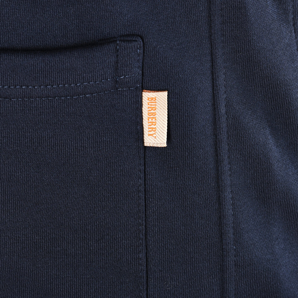 Men Cotton Relaxed Fit Pants Burberry (Blue)