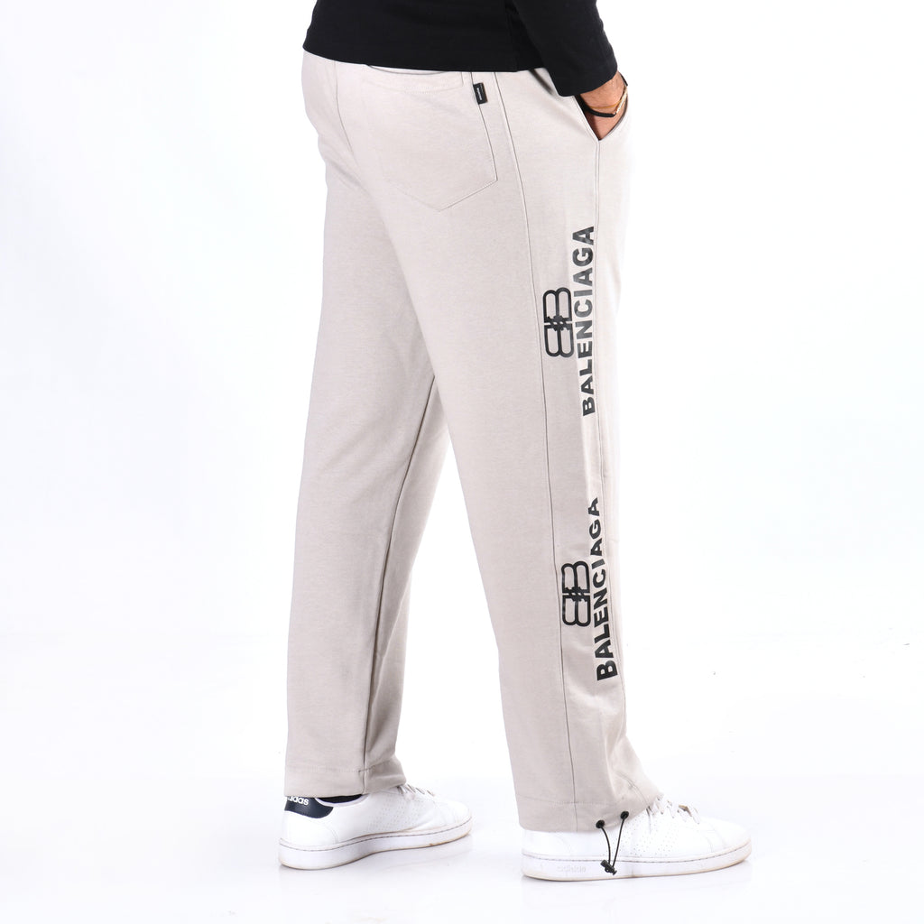 Men Cotton Relaxed Fit Pants Balenciaga (Gray)