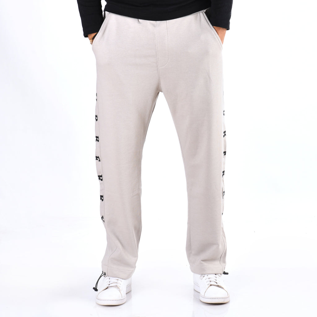 Men Cotton Relaxed Fit Pants Burberry (Gray)
