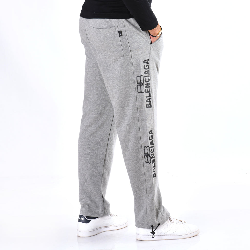 Men Cotton Relaxed Fit Pants Balenciaga (Gray)