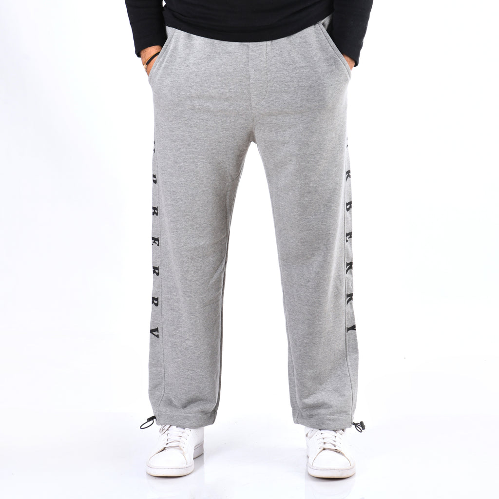 Men Cotton Relaxed Fit Pants Burberry (Gray)